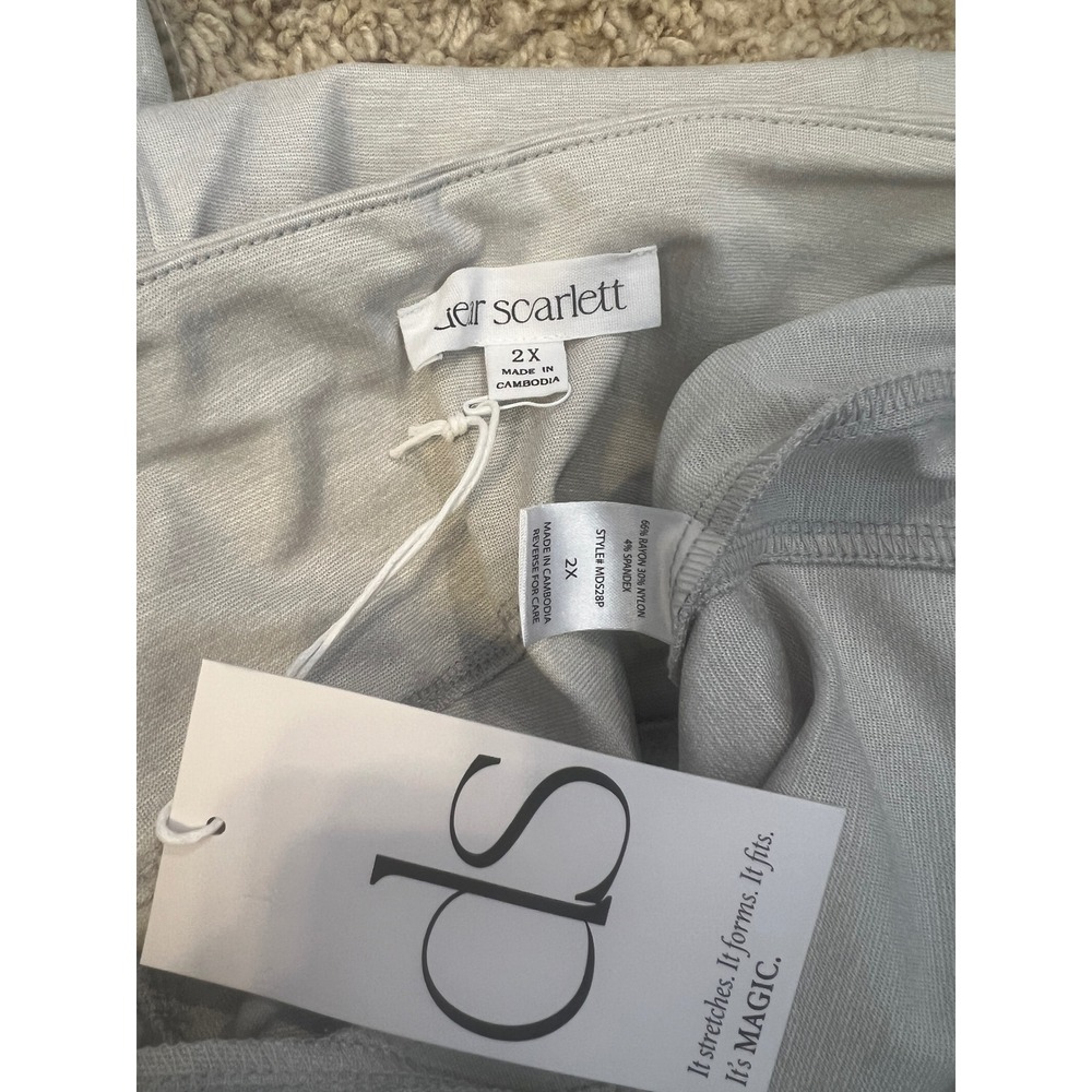 Dear Scarlett Its Magic Skinny Pants Taupe Pull On Ankle Trousers MDS28P 2X NEW - Picture 4 of 5